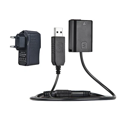 Afbeelding van Andoer NP FW50 Dummy Batterij + 5V 2A USB Power Adapter Kabel met Netstekker Vervanging voor AC PW20 Sony NEX 3/5/6/7 Serie A33 A37 A35 A7 A7II A6000 A6300