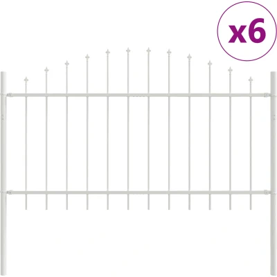 Afbeelding van vidaXL Tuinfence met Hoopvorm Wit 10.2x1 m Staal