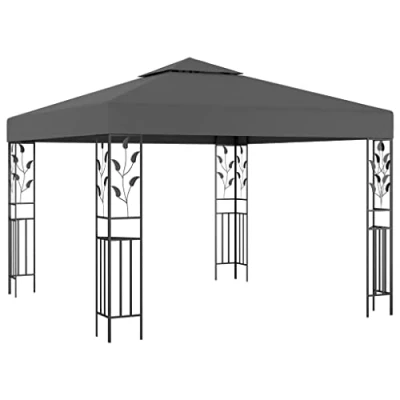 Afbeelding van vidaXL Prieel Paviljoen Partytent Feesttent Tuintent Tent Zonwering Zonnescherm Paviljoens Tuinpaviljoen Tuinprieel Partytenten Tenten 3x3 m Antraciet