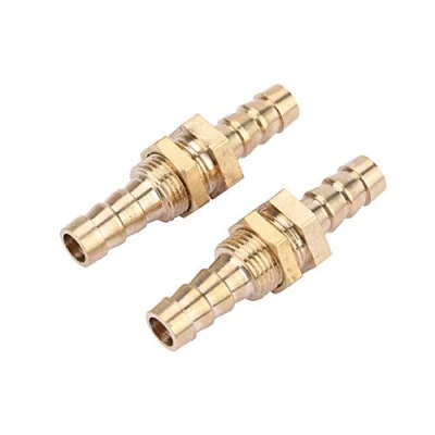 Afbeelding van Akozon Messing Schott buisfitting 2 stuks slang, barkop, messing, schotbuisfitting koppelaar, stekker adapter (8 mm)