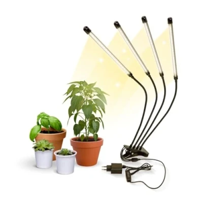 Afbeelding van Mobiclinic Growflex x2 Kweeklamp Plantenlamp led 3 modi 6000K 10 helderheidsniveaus 2 koppen Groeilamp full spectrum Timer 360 draaibaar 40W Flexibel Kamerplanten USB