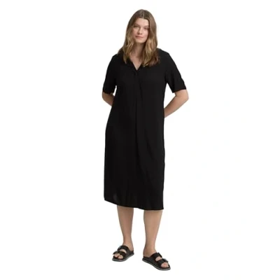 Afbeelding van TOM Tailor PLUS SIZE MIDI AUS Jurk, Dames, Maat: 46, Deep black
