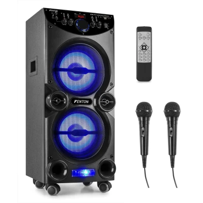 Afbeelding van Fenton LIVE2104 karaokeset met Bluetooth, mp3 speler, 2 microfoons en