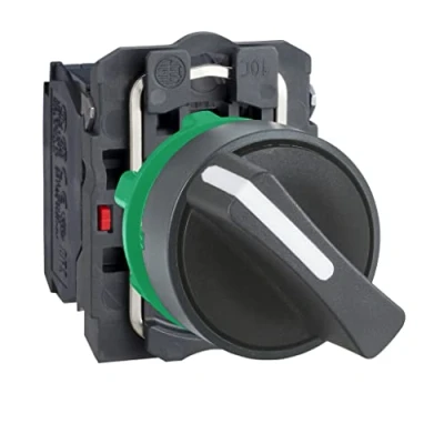Afbeelding van Schneider Electric Keuzeschakelaar 2P Blck Blijf zitten 1NO/1NC, Knoppen + Schakelaars, Zwart