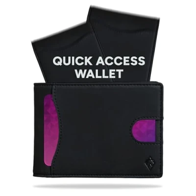 Afbeelding van AKIELO RFID Blokkerende Bifold Kaart Portemonnee met Trek Tab en Geschenkdoos Stijlvolle Heren Creditcardhouder Portemonnees voor (DELTA Zwarte Editie)