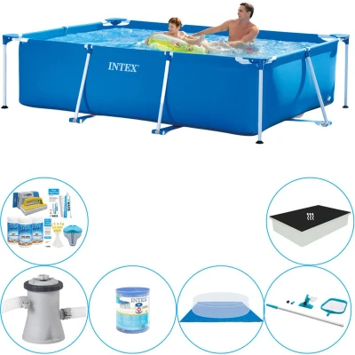 Afbeelding van Intex Frame Pool Rechthoekig 260x160x65 cm Zwembad Combinatie Deal