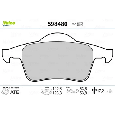 Afbeelding van Valeo Remblokset 598480
