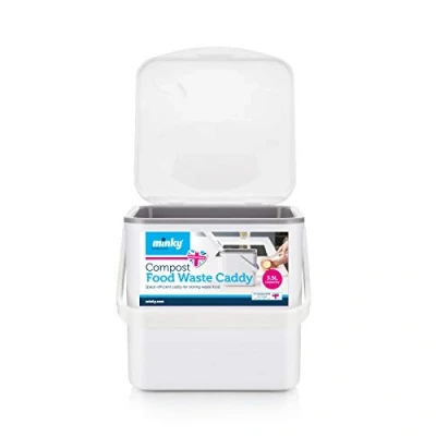 Afbeelding van Minky Witte Compost Voedsel Caddy, One Size