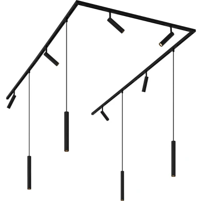 Afbeelding van QAZQA slimline uzzy keno Moderne Spot railsysteem verlichting, railverlichting geschikt voor led 10 lichts L 412 cm Zwart