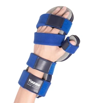 Afbeelding van YiYame Slapende handspalk, nachtcarpaal tunnel, polssteun voor peesschedeontsteking, artritis, beroerte, vingerspalk 5 vingers rechttrekken, past rechts en links, L