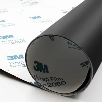 Afbeelding van 3M 2080 Carwrapping folie 152 cm x 35 zwart mat zelfklevende autofolie voertuighechting auto 3D vervormbaar met luchtkanalen (Mat Black M12)