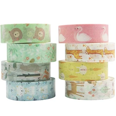 Afbeelding van YUBBAEX Washi Tape Set Decoratieve Craft Supplies voor DIY, Bullet Journal, Craft, Cadeauverpakking, Scrapbooking (Little Zoo)