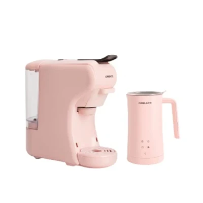 Afbeelding van CREATE/PACK POTTS STYLANCE + MILKFROTHER PRO/Espressomachine met meerdere capsules Verwarmingsopschuimer voor melk en chocolade, Pastel roze