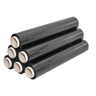Afbeelding van Stretchfolie verpakkingsfolie 500mm x 150m 1,5kg zwart 6 stuks