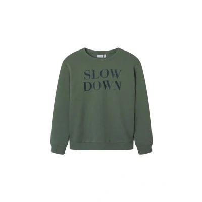 Afbeelding van NAME IT NKMNELLO LS NREG SWE BRU PB Jongens Sweaters groen maat 116