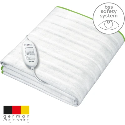 Afbeelding van Beurer TS 15 Elektrische deken Onderdeken 130 x 75 cm 3 Warmtestanden Automatische uitschakeling Fleece Machinewasbaar tot 30 5 Jaar garantie Wit