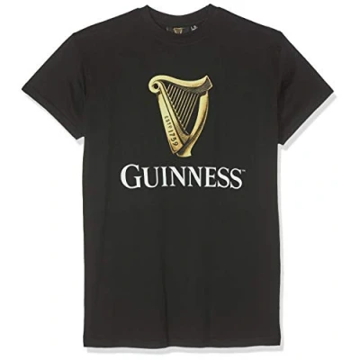 Afbeelding van Guinness Blk Guin Harp R/N T shirt voor heren, zwart (zwart/zwart), XL