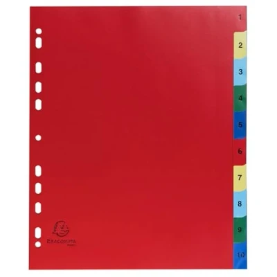 Afbeelding van Tabblad in gekleurd PP 1 10 A4 MAXI Exacompta