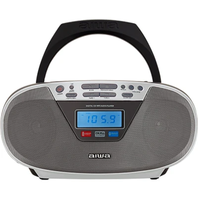 Afbeelding van Draagbare Aiwa CD radio met Bluetooth en USB, kleurendisplay, zilver