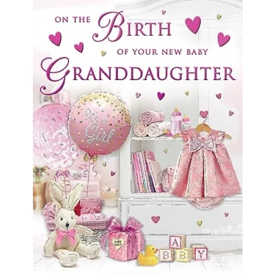 Afbeelding van Regal Publishing Babykaart Geboorte Van Kleindochter 8 x 6 inch Piccadilly Greetings