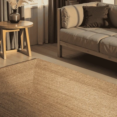 Afbeelding van Handgeweven Jute Vloerkleed Sharmila Crème maat: 150x80cm materiaal: Dekbed Discounter.nl