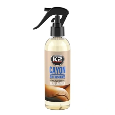 Afbeelding van luchtverfrisser echt leer 250 ml autogeur autoparfum aroma spray k2 cayon