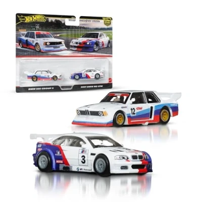 Afbeelding van Hot Wheels® Premium Autocultuur, Set van 2 Voertuigen, Schaal 1:64, Unieke Combinaties, Real Riders™ Banden, Metal/Metal™ Chassis, Speelgoed voor Verzamelaars, JBK99