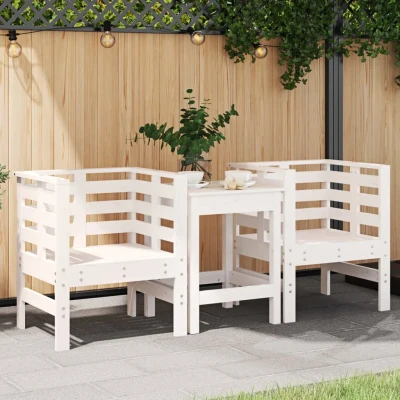Afbeelding van Tuinstoelen 2 st 61,5x53x71 cm massief grenenhout wit