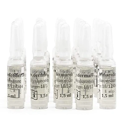 Afbeelding van Dermaroller Hyaluron serum ampullen 0,35%, 7 dagen intensieve kuur, sterk geconcentreerd hyaluronzuur voor een jonge, frisse huidbeeld 30 x 1,5 ml