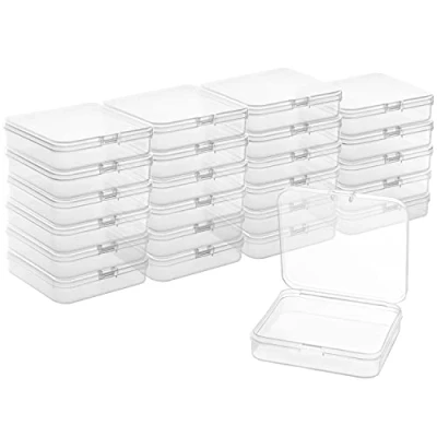 Afbeelding van Belle Vous Klein Helder Plastic Opslag Containers met Klemdeksel (24 Pak) L7,2 x B6,3 H1,7 cm Mini Pillen Doosjes, Kralen, Sieraden &amp; Hobby Items