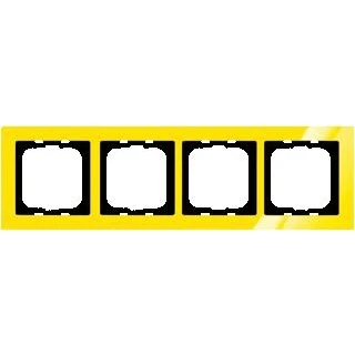 Afbeelding van Abb busch jaeger axcent 4 voudig afdekraam glanzend horizontaal verticaal 304x91x11mm ip20 geel ral1018 2cka001754a4348
