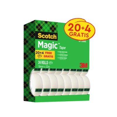 Afbeelding van Plakband Scotch Magic 810 19mmx33m onzichtbaar mat 20+4 gratis