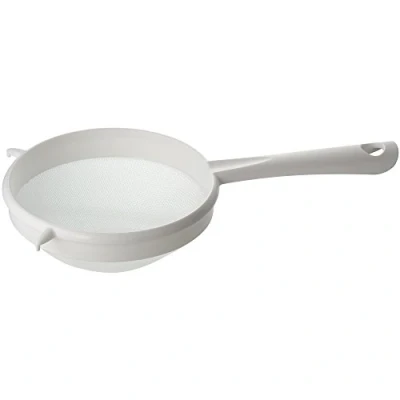Afbeelding van Fackelmann Zeef 19cm↓, Zeef, Groot, Fijn Mesh, Plastic, 19x7x34cm, Wit