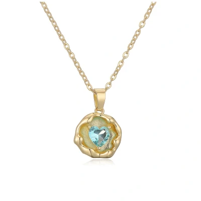 Afbeelding van Marama Ketting Treasured Heart Blauw damesketting hartje liefde stainless steel met gouden plating cadeau dames