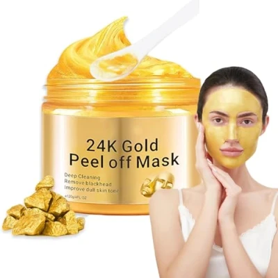 Afbeelding van 24k Gold Peel Off Masker, anti rimpel aging gezichtsmasker voor elk huidtype, huidverstevigend en verjongend stralende gezichtsmaskers, Koreaanse cosmetica, 120 ml