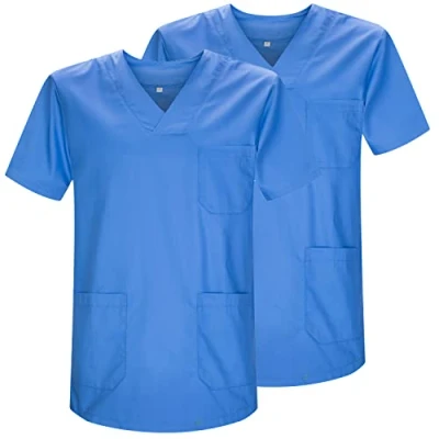 Afbeelding van MISEMIYA Verpakking van 2 stuks, uniseks, gezondheiduniform, medisch uniform, ref. 817 x 2, Hemelsblauw 21, 3XL
