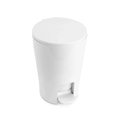 Afbeelding van Tatay Diabolo Badkameremmer met pedaal, 5 l inhoud, van polypropyleen, uitneembare binnenruimte, BPA vrij, wit, afmetingen: 19 x 21 28,2 cm