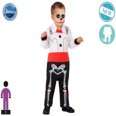 Afbeelding van ATOSA Dia de los muertos baby meisje skelet vermomming 12 24 maanden (88 cm)