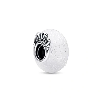 Afbeelding van Pandora 792655C00 Bedel Mum and Love Sparkling zilver muranoglas wit