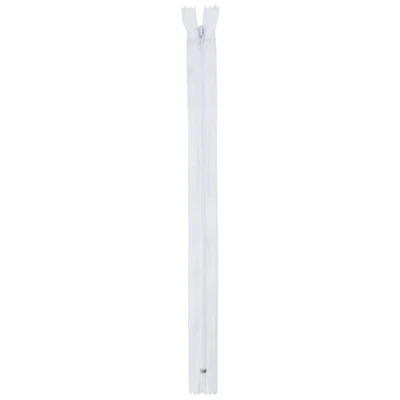Afbeelding van Trimz 30 cm ( 12 inch) Wit one Way End Stop Zip met 4mm Tanden 10 Stks, Polyester,