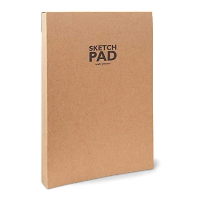 Afbeelding van Sketchbook 34505 Sketchpad Kraft schetsblok op de kop, DIN A5, 120 vellen, 100 g/m², robuust, recyclebaar kraftpapier van ongebleekte natuurlijke vezels, natuur