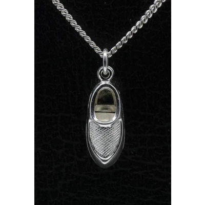 Afbeelding van Zilveren Klompschoen ketting hanger blanco