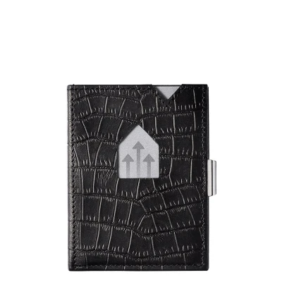 Afbeelding van Exentri Leather Wallet RFID caiman black