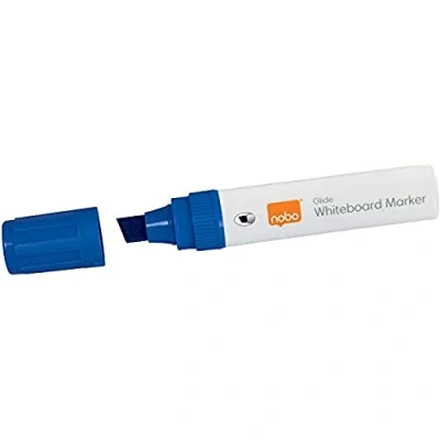 Afbeelding van Nobo Glide Whiteboard Markers Stiften Met Beitelvormige Punt 4 Stuks Blauw