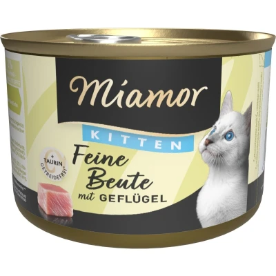 Afbeelding van 12 x 185 g Miamor Fijne Prooi Kitten Gevogelte Nat Kattenvoer