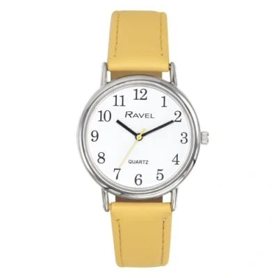Afbeelding van Ravel Vrouwen Pastel Gekleurde Dagelijkse Silver Tone Horloge Analoge Quartz R0137, Citroen, Small 27mm watch case, Minimalistisch of Casual