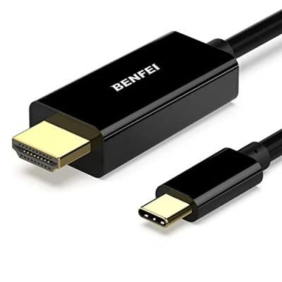 Afbeelding van USB Type C (Thunderbolt 3) naar HDMI 4K UHD kabel, BENFEI 1.8M mannelijk adapter Verguld snoer
