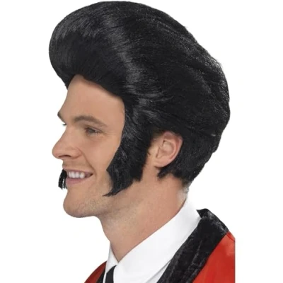 Afbeelding van Smiffys 50s Quiff King Pruik Zwart