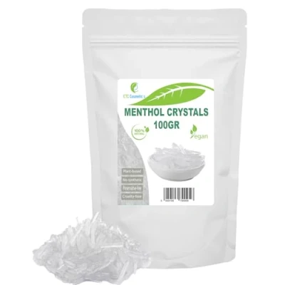 Afbeelding van Mentholkristallen 100 gr Verkoelend en verfrissend effect, Gebruikt als ingrediënt in cosmetische formuleringen, saunaaccessoires, sauna infusie, 100% natuurlijke muntolie