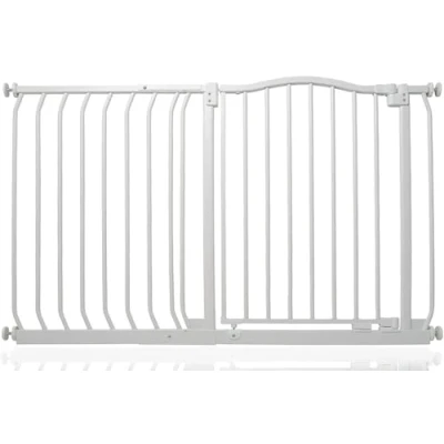 Afbeelding van Bettacare Hondenhekje met Gebogen Bovenkant Assortiment, 116cm 125cm (69 opties beschikbaar), Mat Wit, Drukfit Hekje voor Hond en Puppy, Huisdieren Honden, Eenvoudige Installatie